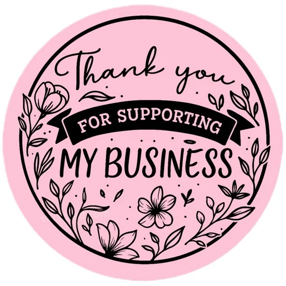 Thank You for Supporting My Business Sticker 2β | Floral Label for Packaging - Picture 1 of 14